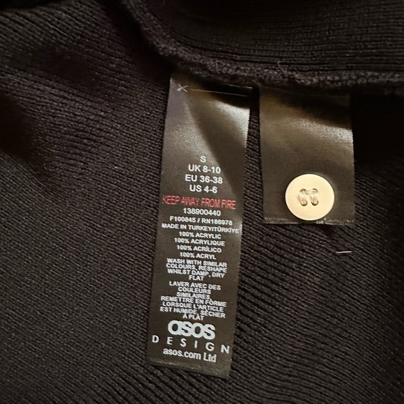 ASOS Black Crew Neck Sweater Fine-Knit Long Sleeve - Picture 7 of 10